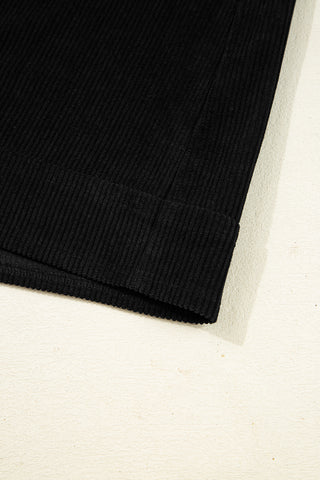 Corduroy Jumper Dress - Black