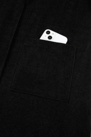 Corduroy Jumper Dress - Black