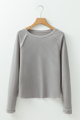 For the Love of Fall Thermal Top - Gray