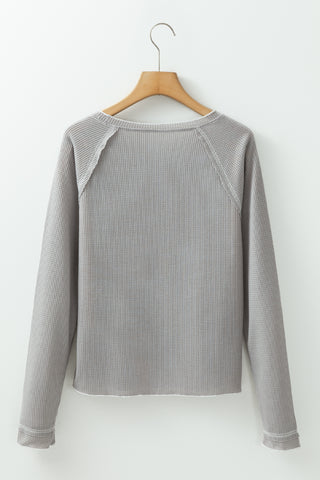 For the Love of Fall Thermal Top - Gray