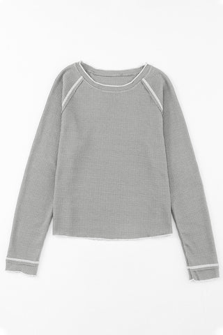 For the Love of Fall Thermal Top - Gray