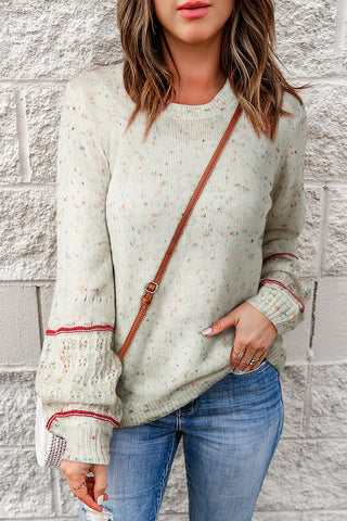 Rainbow Speckled Sweater - White
