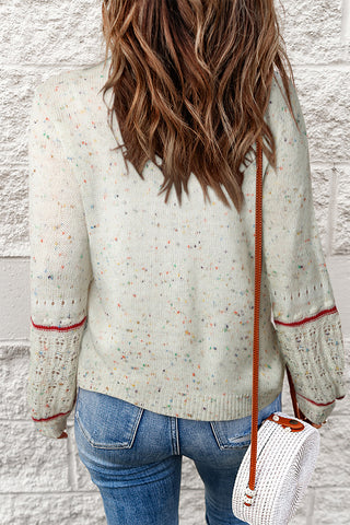 Rainbow Speckled Sweater - White
