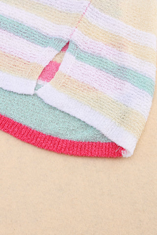 Pink and Mint Bell Sleeve Sweater