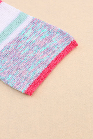 Pink and Mint Bell Sleeve Sweater