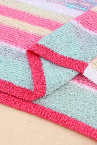 Pink and Mint Bell Sleeve Sweater