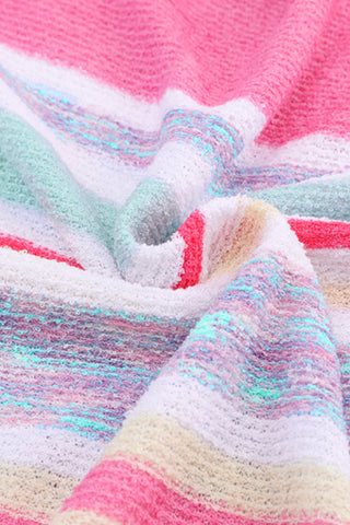 Pink and Mint Bell Sleeve Sweater
