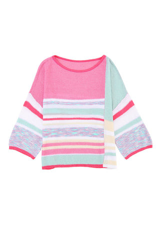 Pink and Mint Bell Sleeve Sweater