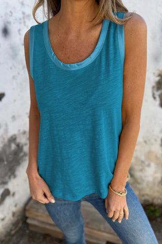 Metallic Trim Tank - Blue