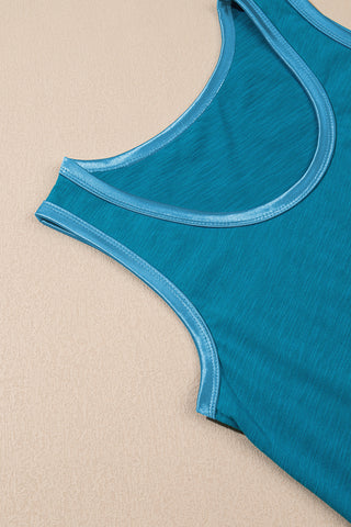 Metallic Trim Tank - Blue