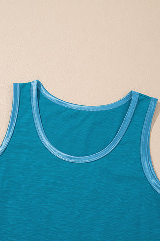 Metallic Trim Tank - Blue