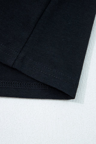 Pleated Long Sleeve Top - Black