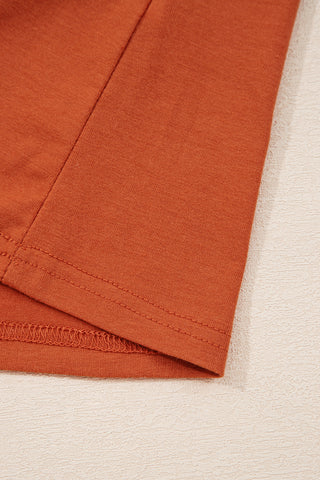 Pleated Long Sleeve Top - Red Clay