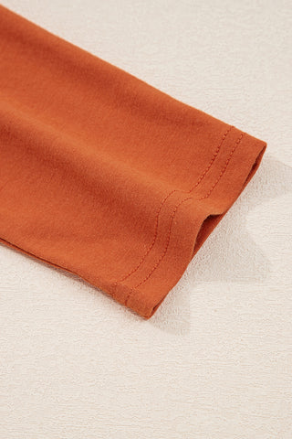Pleated Long Sleeve Top - Red Clay