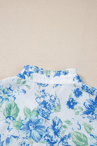 Spring Romance Blue Floral Top