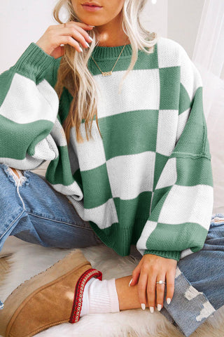 Checkered Sweater - Green