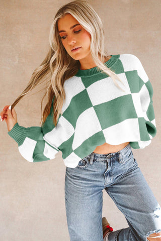 Checkered Sweater - Green