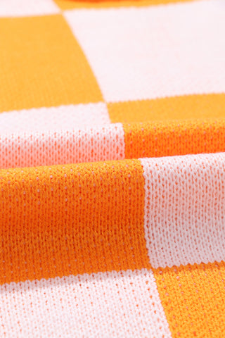 Checkered Sweater - Orange