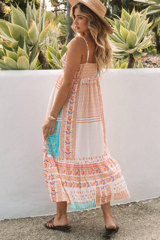 Boho Sundress - Orange and Blue