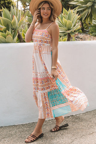 Boho Sundress - Orange and Blue