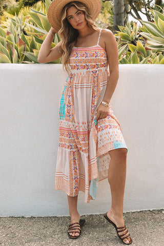 Boho Sundress - Orange and Blue