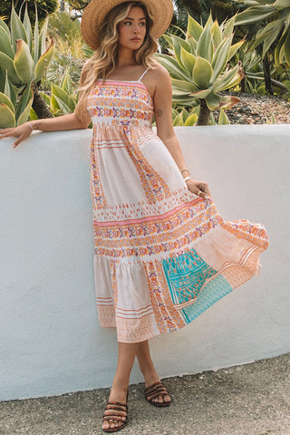 Boho Sundress - Orange and Blue