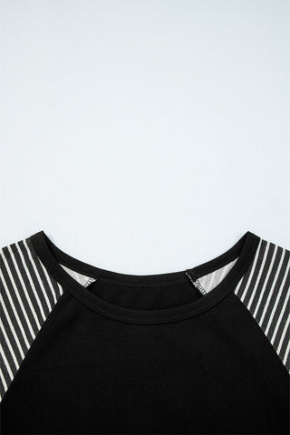 Contrast Sleeve Top - Black