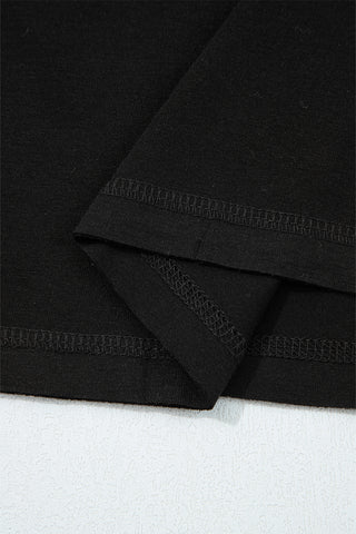 Contrast Sleeve Top - Black