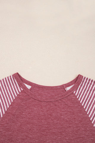 Contrast Sleeve Top - Heather Pink