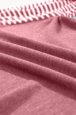 Contrast Sleeve Top - Heather Pink
