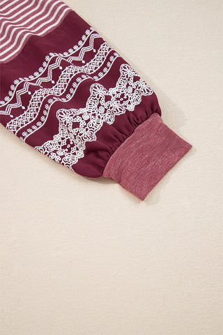 Contrast Sleeve Top - Heather Pink