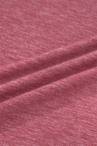 Contrast Sleeve Top - Heather Pink