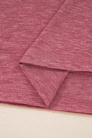 Contrast Sleeve Top - Heather Pink