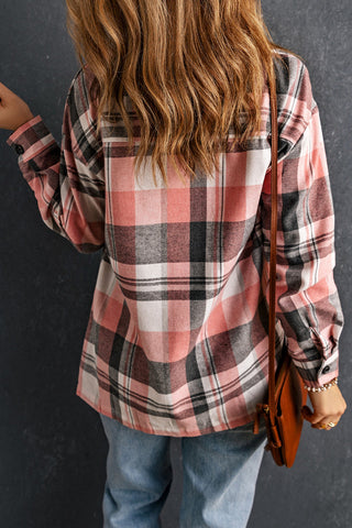 Plaid Button Up Shirt - Pink