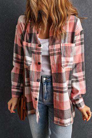 Plaid Button Up Shirt - Pink