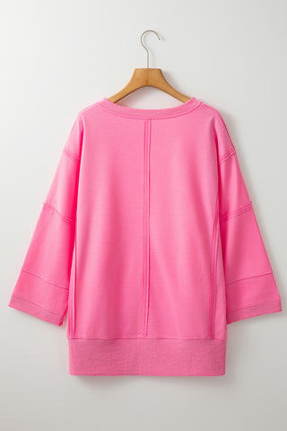 Oversized Sweatshirt - Bright Pink
