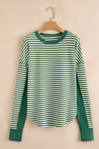 Green Striped Thermal Top