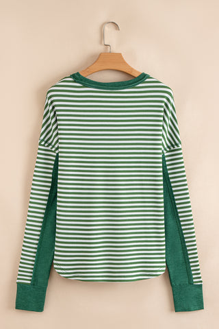 Green Striped Thermal Top