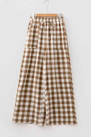 Gingham Dress Pants - Brown