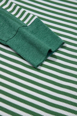 Green Striped Thermal Top