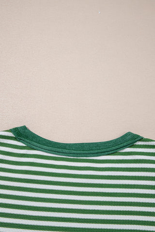 Green Striped Thermal Top
