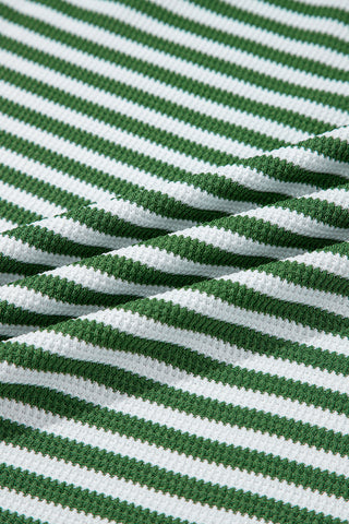 Green Striped Thermal Top