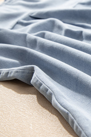 Half Sleeve Denim Top - Light Wash