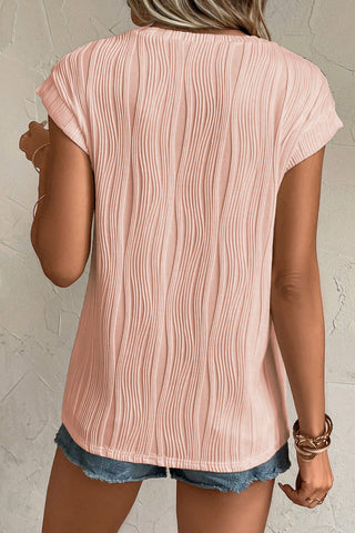 Balmy Waves Cap Sleeve Top - Pink