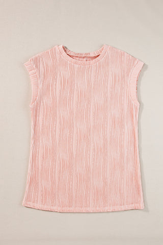 Balmy Waves Cap Sleeve Top - Pink