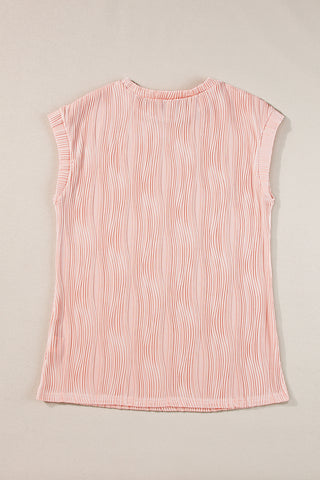 Balmy Waves Cap Sleeve Top - Pink