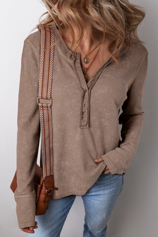 Henley Fall Top - Brown