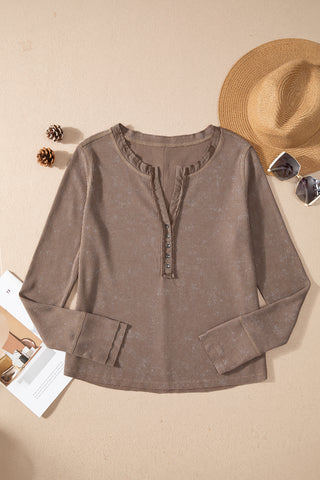 Henley Fall Top - Brown