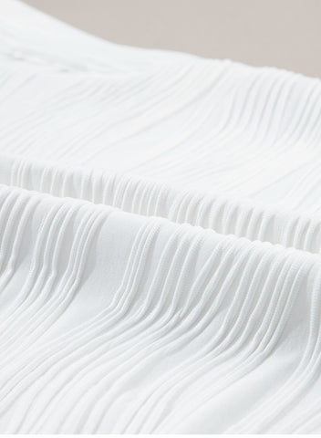 Balmy Waves Mock Neck Top - White