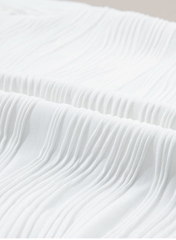 Balmy Waves Mock Neck Top - White